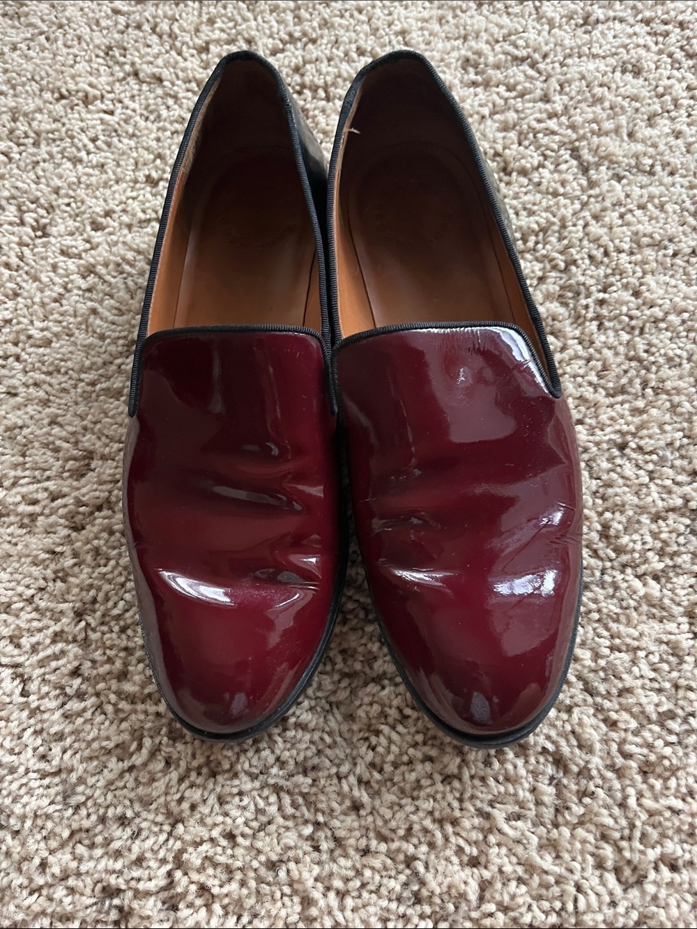 Marc Jacob’s Burgundy and black Patent Slip-On Loafers